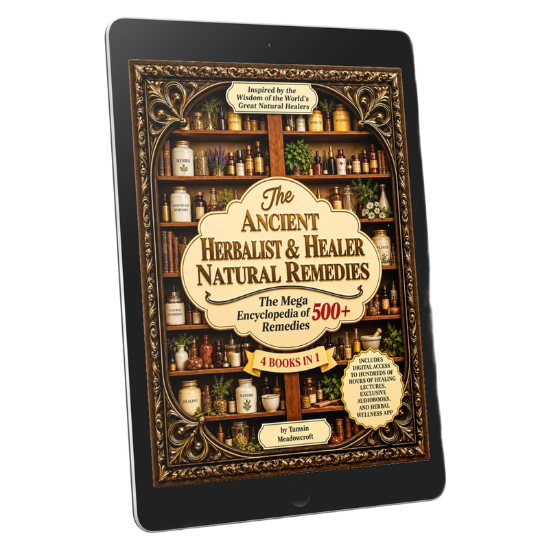 The Ancient Herbalist & Healer PDF on a tablet