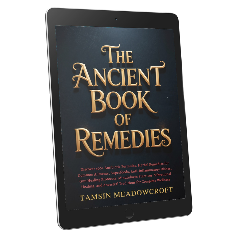 The Ancient Book of Remedies PDF on a tablet