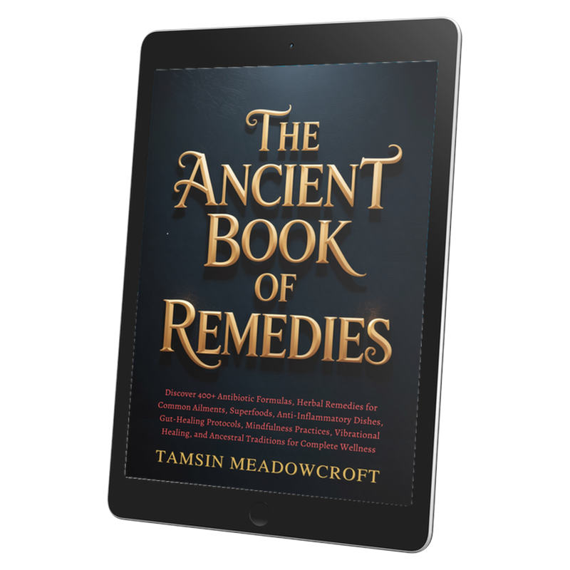 The Ancient Book of Remedies digital copy open as a PDF on a tablet
