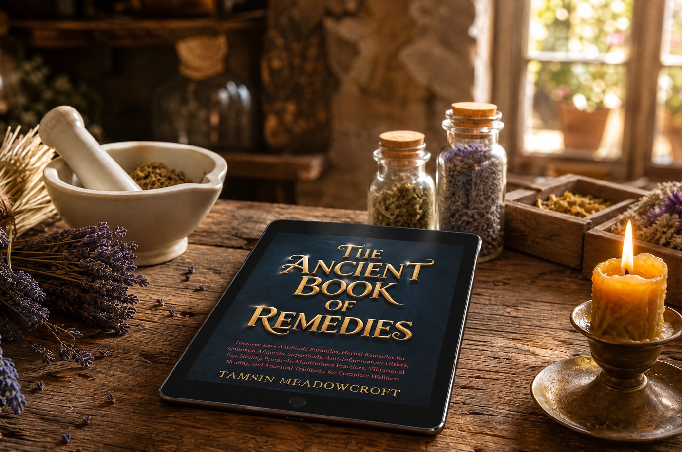 The Ancient Book of Remedies, the PDF on a tablet edition