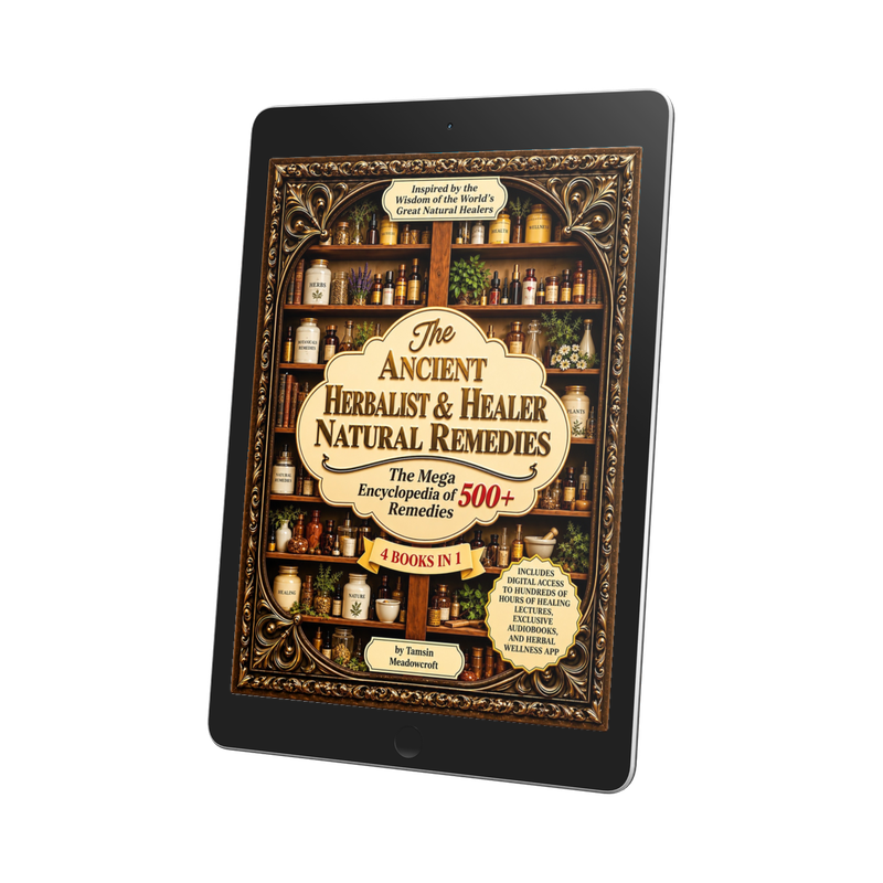 The Ancient Herbalist & Healer PDF on a tablet