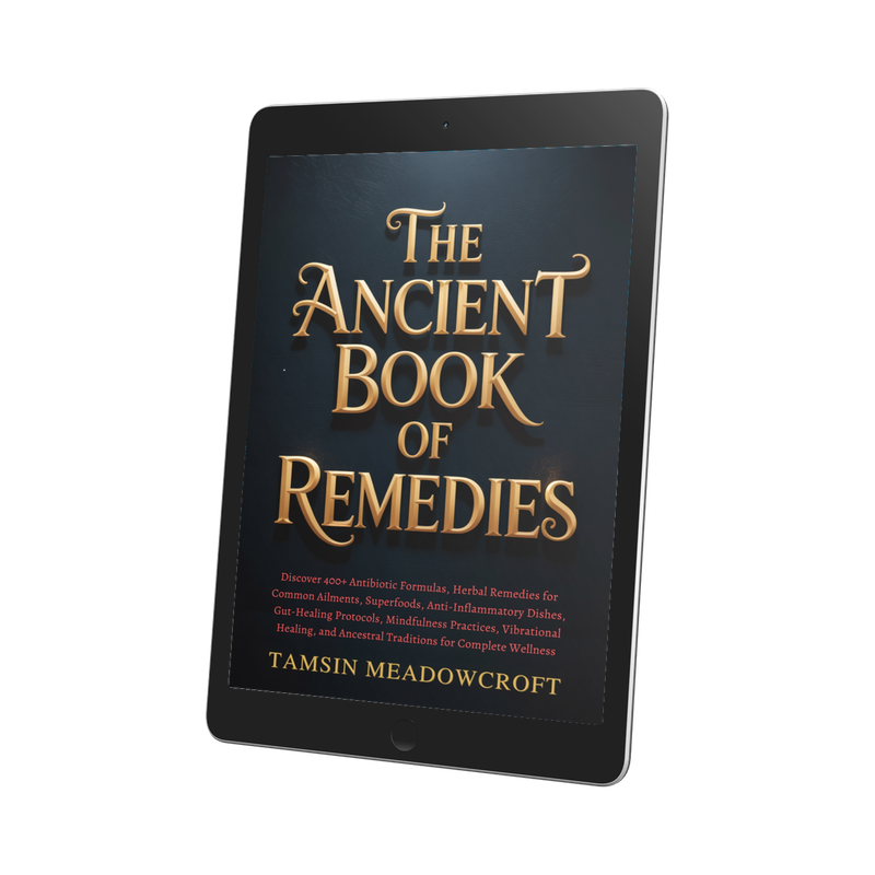 The Ancient Book of Remedies PDF on a tablet